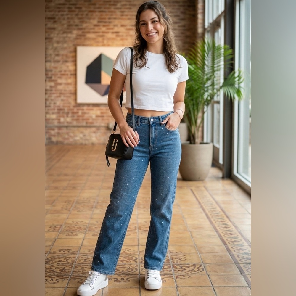 Express Women’s Denim Jeans With Rhinestones